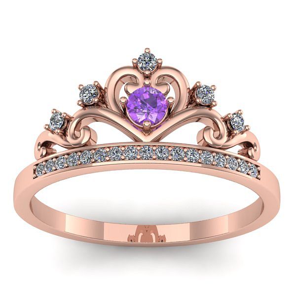 Inel cu ametist rotund