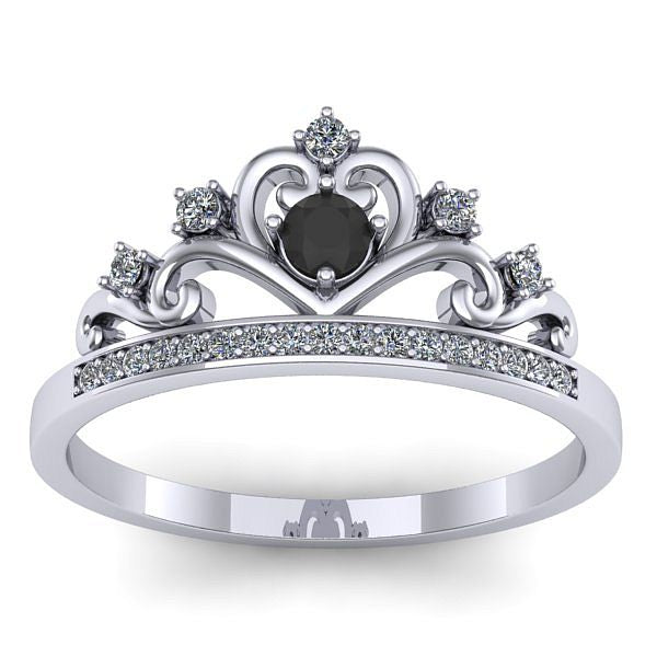 Inel de logodna cu diamant negru rotund