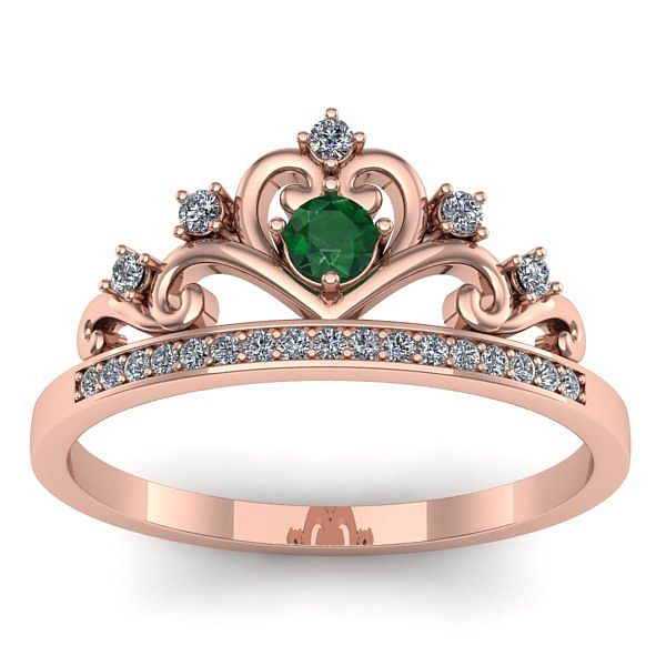 Inel cu smarald rotund