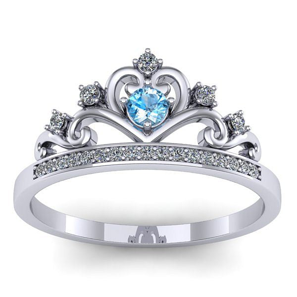Inel de logodna cu topaz blue rotund