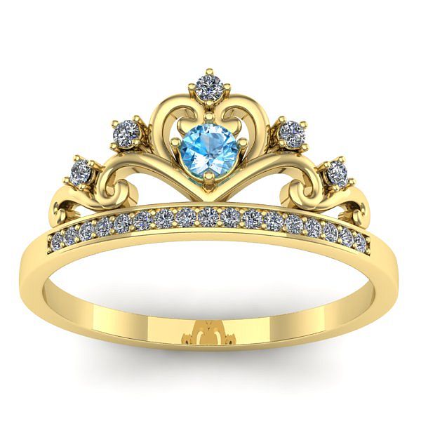 Inel logodna cu topaz blue rotund