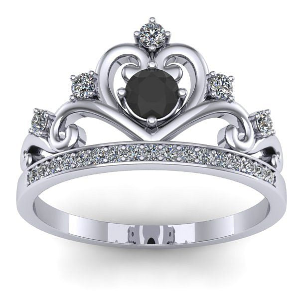 Inel logodna cu diamant negru rotund