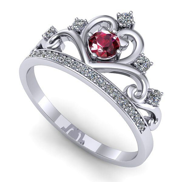 Inel logodna din aur alb cu rubin