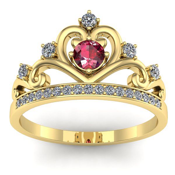 Inel logodna cu rubin rotund