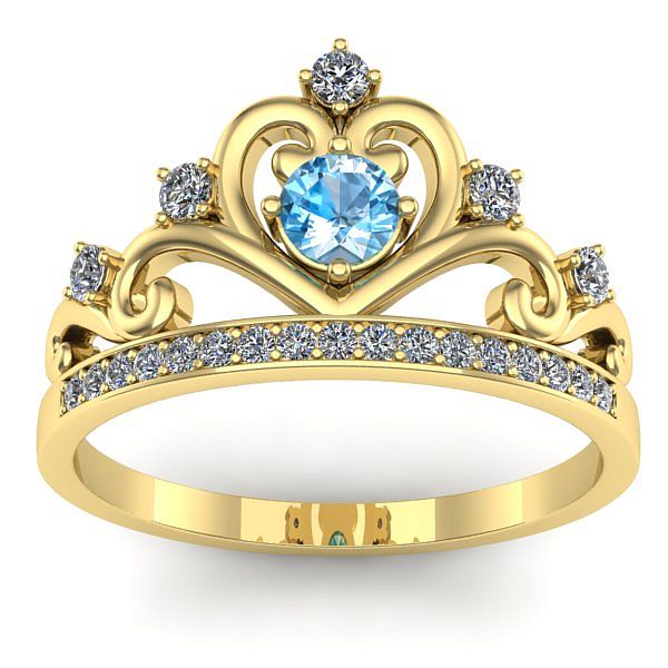 Inel de logodna cu topaz blue rotund
