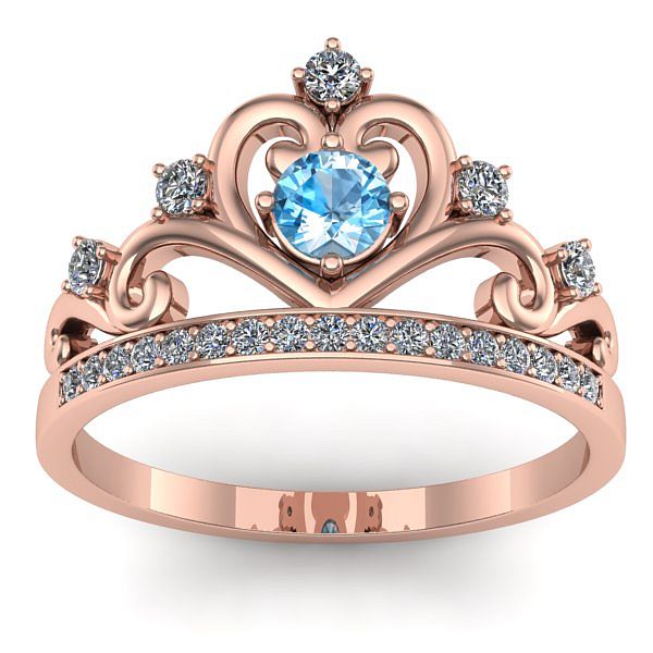 Inel de logodna cu topaz blue rotund