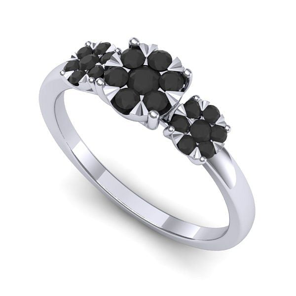 Inel din aur alb cu diamant negru