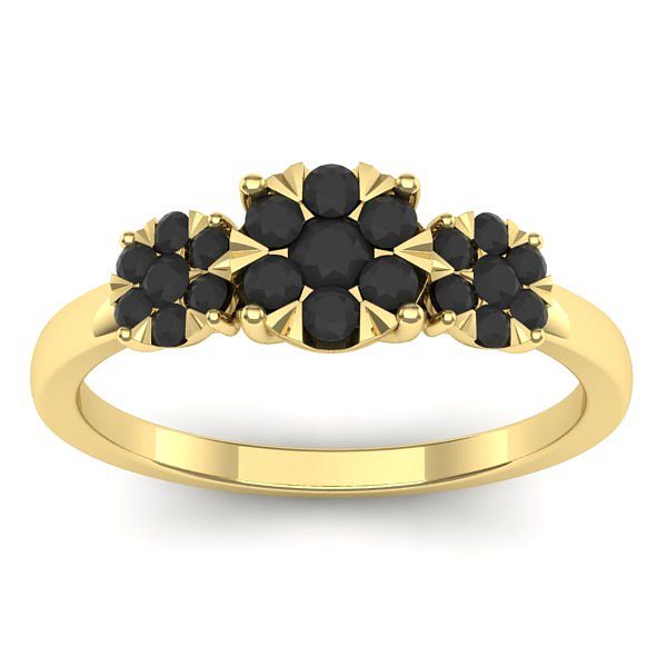 Inel de logodna cu diamant negru rotund