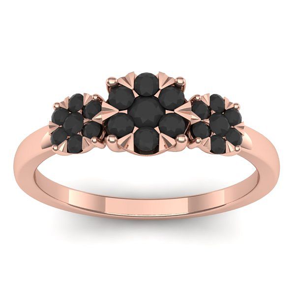 Inel de logodna cu diamant negru rotund