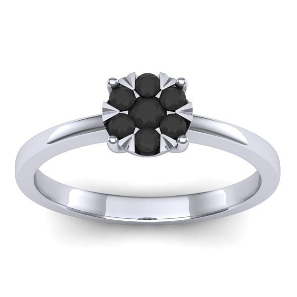 Inel logodna cu diamant negru rotund
