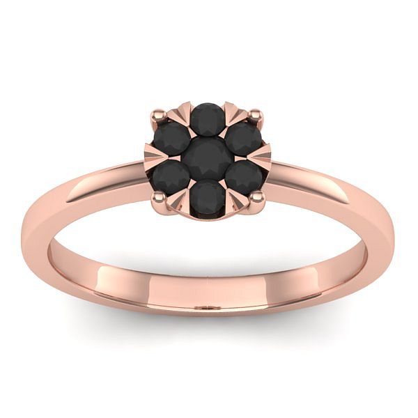 Inel logodna cu diamant negru rotund