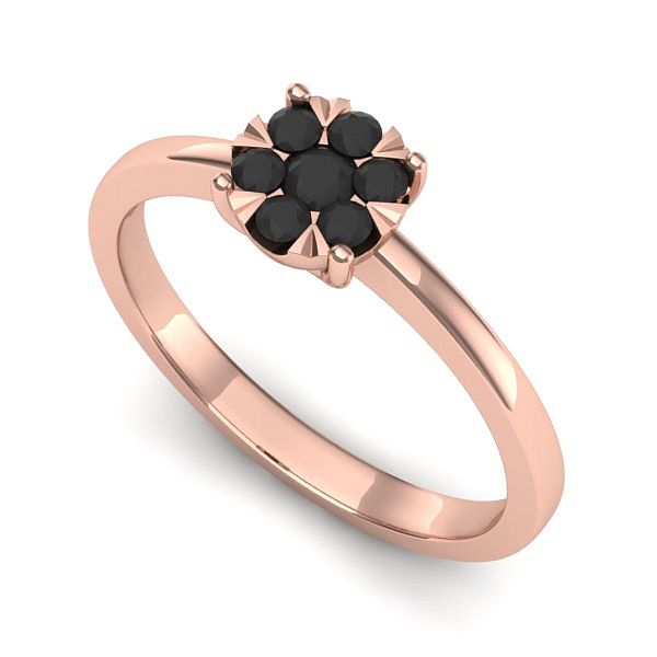 Inel logodna din aur roz cu diamant negru