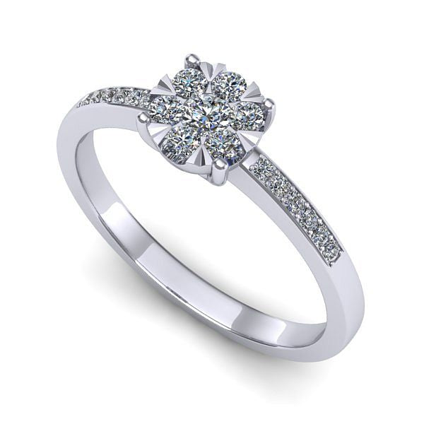 Inel logodna din aur alb cu diamant