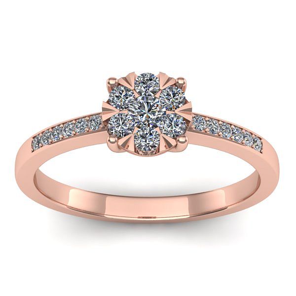 Inel cu diamant rotund