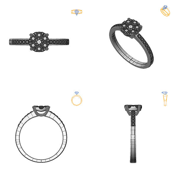 Inel de logodna sidestone cu diamant