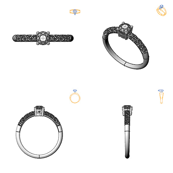 Inel logodna sidestone cu safir