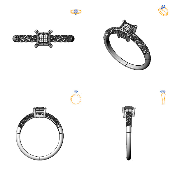 Inel logodna sidestone cu rubin