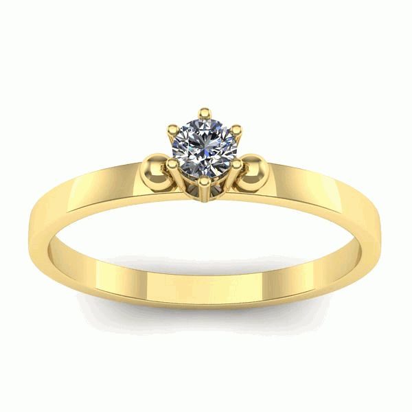 Inel cu diamant rotund