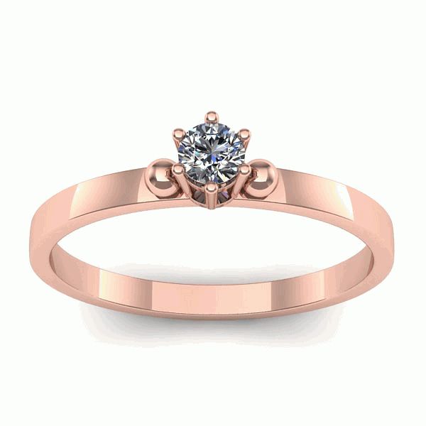 Inel cu diamant rotund