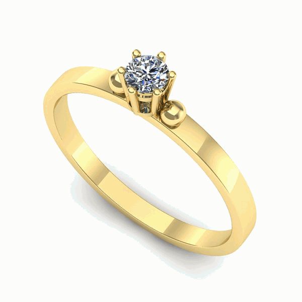 Inel logodna din aur galben cu diamant