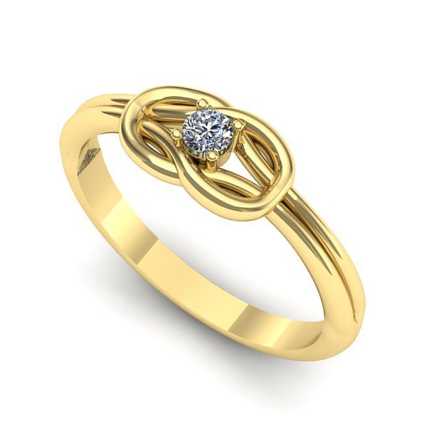 Inel din aur galben cu diamant