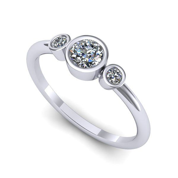 Inel de logodna din aur alb cu diamant