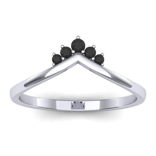 Inel cu diamante negre rotund