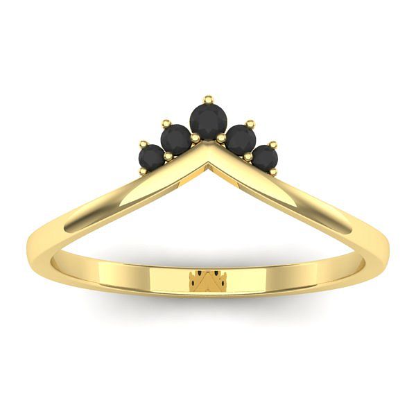 Inel cu diamante negre rotund