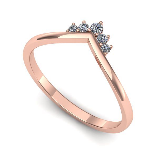 Inel din aur roz cu diamante