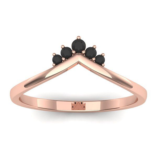 Inel cu diamante negre rotund