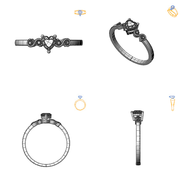 Inel sidestone cu ametist