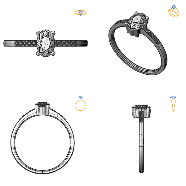 Inel de logodna sidestone cu ametist