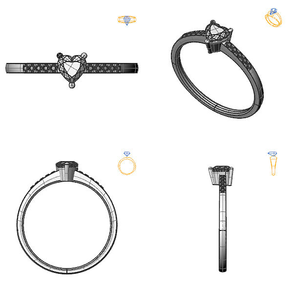 Inel sidestone cu smarald