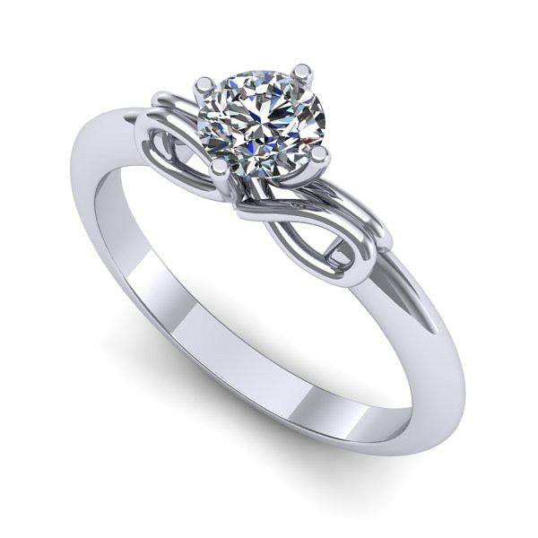 Inel de logodna din aur alb cu diamant