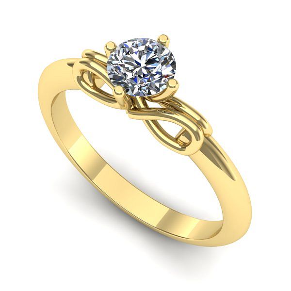 Inel din aur galben cu diamant