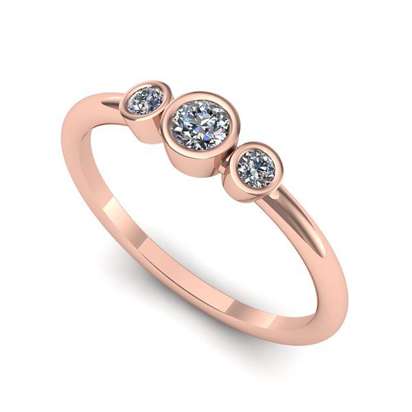 Inel de logodna din aur roz cu diamant