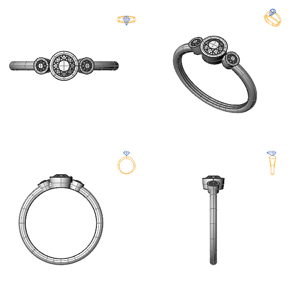 Inel de logodna 3stone cu diamant