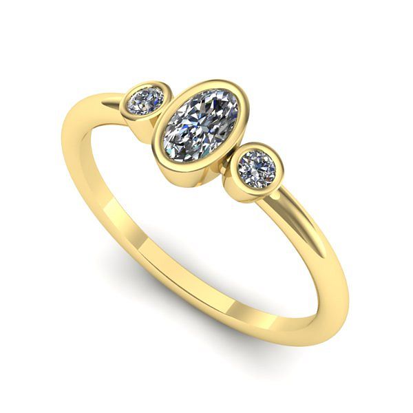 Inel logodna din aur galben cu safir alb