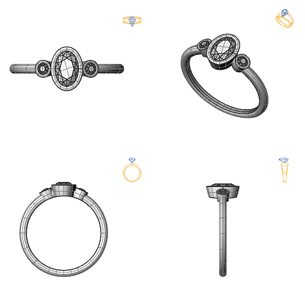 Inel logodna 3stone cu safir alb