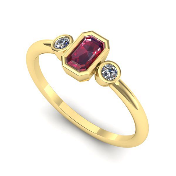 Inel din aur galben cu rubin