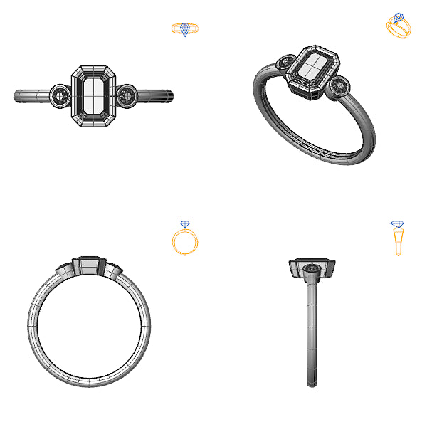 Inel logodna 3stone cu safir