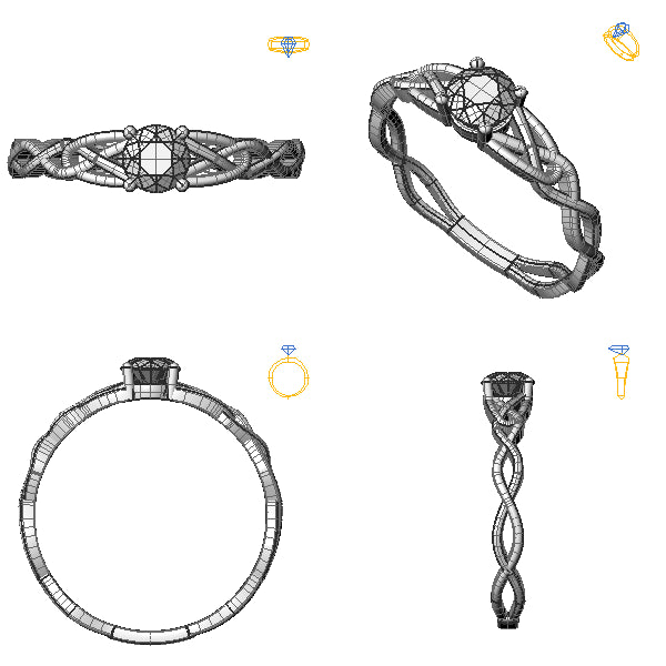 Inel personalizat cu diamant negru