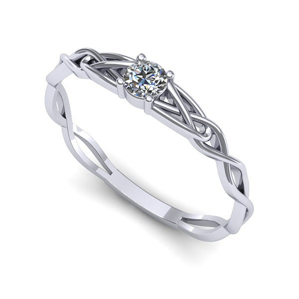 Inel logodna din aur alb cu diamant