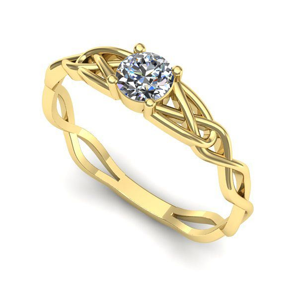 Inel logodna din aur galben cu diamant