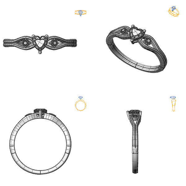 Inel logodna 3stone cu safir roz