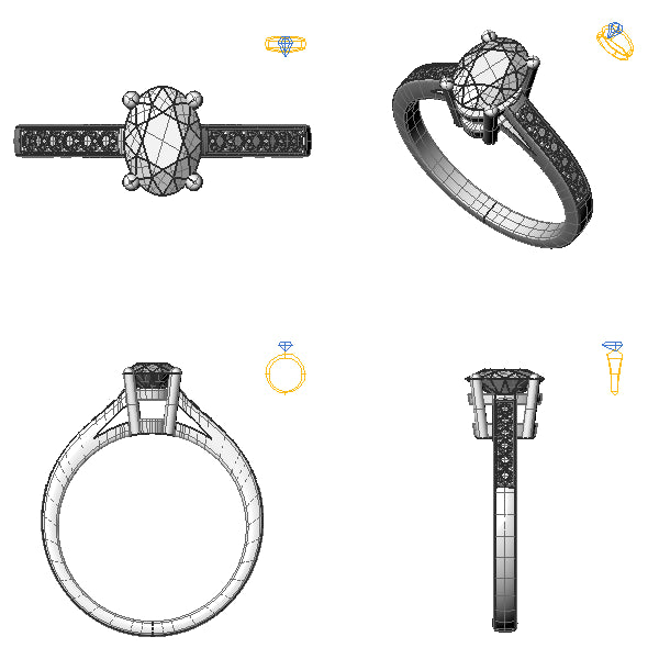 Inel de logodna sidestone cu citrin