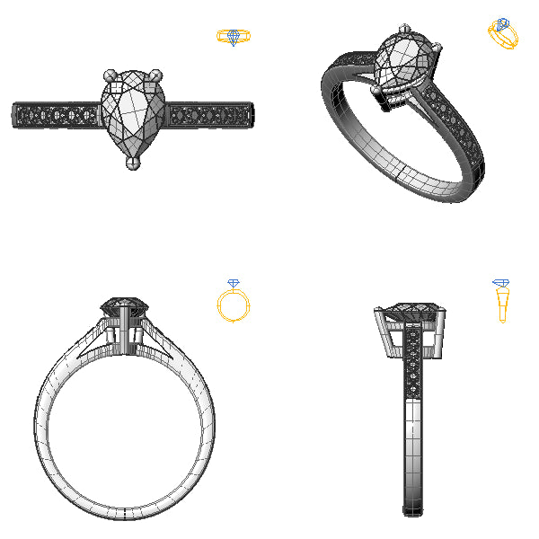 Inel de logodna sidestone cu rubin