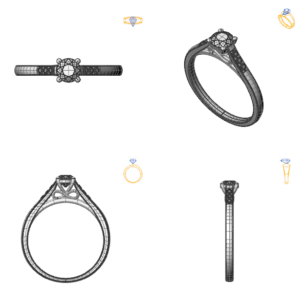 Inel sidestone cu ametist