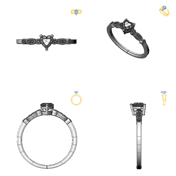 Inel sidestone cu citrin