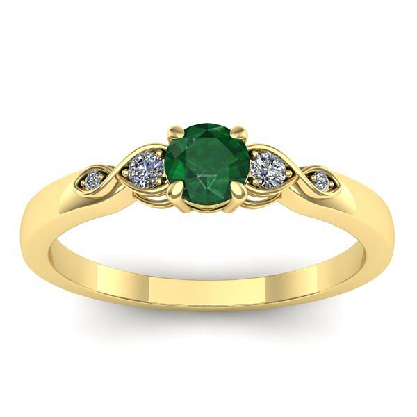 Inel cu smarald rotund